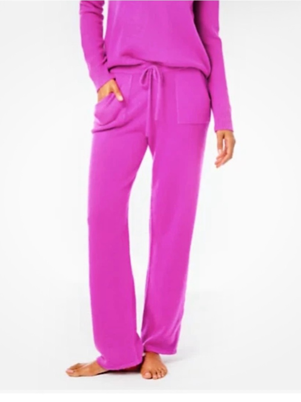 Lilly Pulitzer Vibrant Magenta Wide-Leg Drawstring Pants